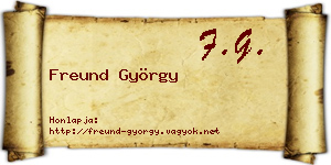 Freund György névjegykártya